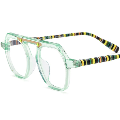 Fashionable Acetate Pilot Optical Glasses Frame - Transparent Green - MCROONS