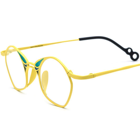Colourful Titanium Small Irregular Optical Glasses Designer - Yellow - MCROONS