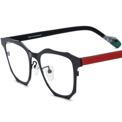 Acetate Titanium Square Optical Glasses Frame Vintage Design - MCROONS - Black