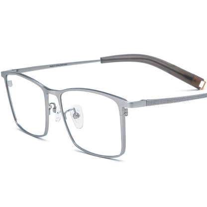 Titanium Square Optical Glasses Frame Durable Lightweight - Silver - MCROONS