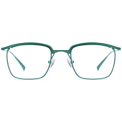 Browline Square Titanium Optical Glasses Frame - MCROONS - front view