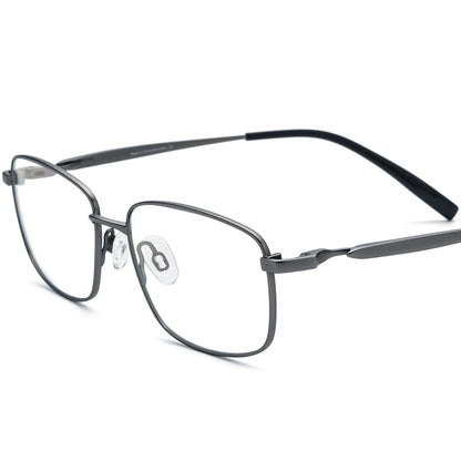 Titanium Square Optical Glasses Frame Classic - Gray - MCROONS