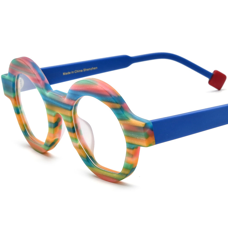Vintage Round Optical Glasses Frame - Matte Blue - MCROONS