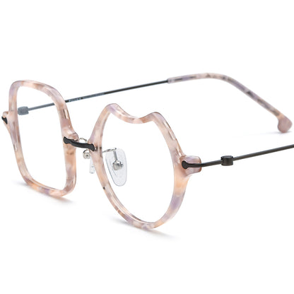 Retro Irregular Acetate Optical Glasses Frame - Grey - MCROONS