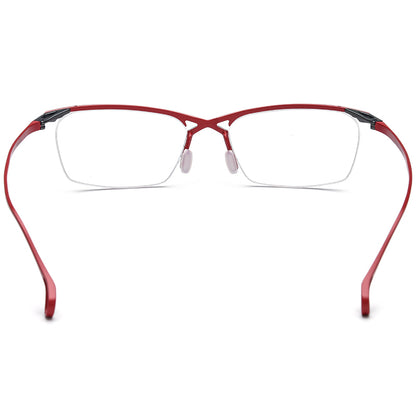 Square Titanium Optical Glasses Frame Half-Rim - MCROONS - back view