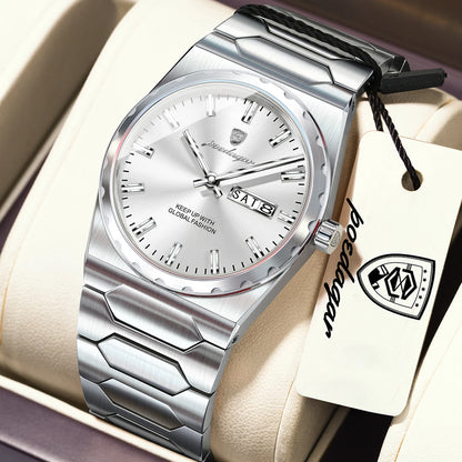 Poedagar 847 Men's Luxury Quartz Watch – Stainless Steel Band, Waterproof, Date
