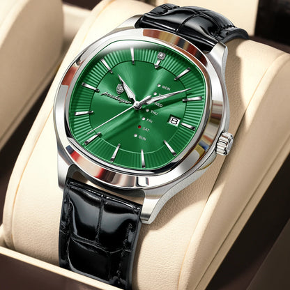 Poedagar 623 Men's Luxury Quartz Watch – Leather Strap, Waterproof, Luminous, Date