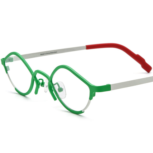 Matte Titanium Small Cat Eye Optical Glasses Frame - Matte Green - MCROONS