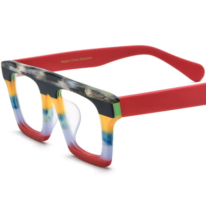 Matte Acetate Square Optical Glasses Frame Retro - Tortoise - MCROONS