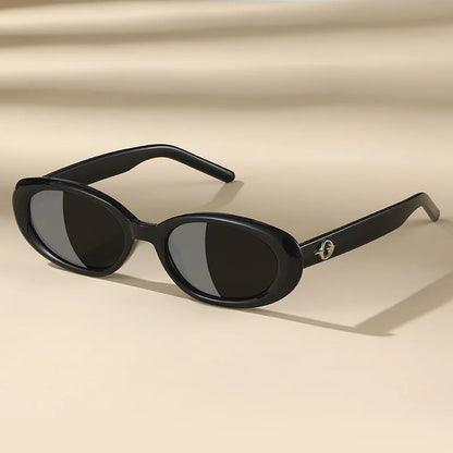 MCROONS Retro Small Frame Sunglasses - Black