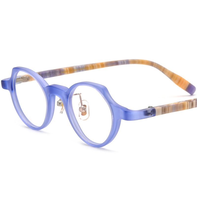 Small Cat Eye Acetate Optical Glasses Frame - Matte Blue - MCROONS