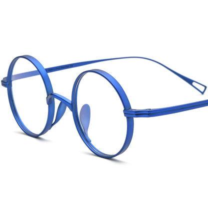 Classic Titanium Round Optical Glasses - Blue - MCROONS