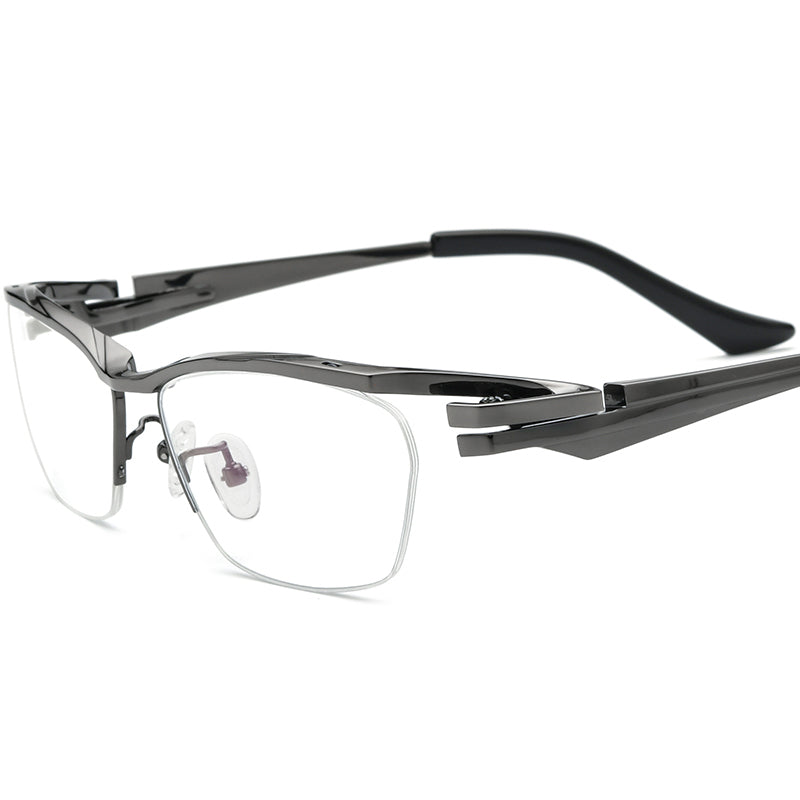 Designer Lightweight Square Titanium Optical Glasses - Gray - MCROONS