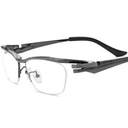 Designer Lightweight Square Titanium Optical Glasses - Gray - MCROONS