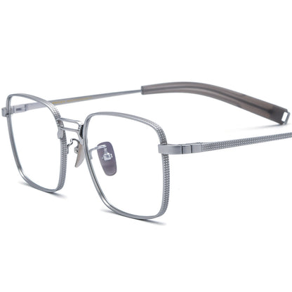 Lightweight Titanium Square Optical Glasses - Silver - MCROONS
