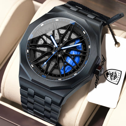 Poedagar 809 Men's Luxury Quartz Watch – Stainless Steel Band, Waterproof, Luminous