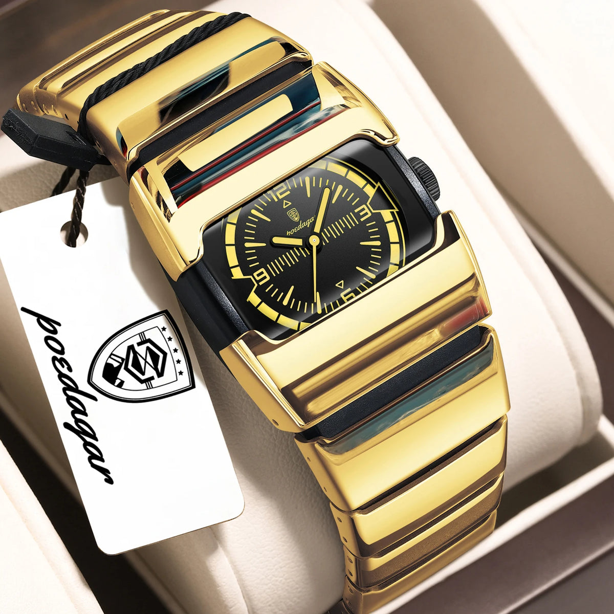 Poedagar 846 Men's Luxury Quartz Watch – Stainless Steel Band, Waterproof, Luminous