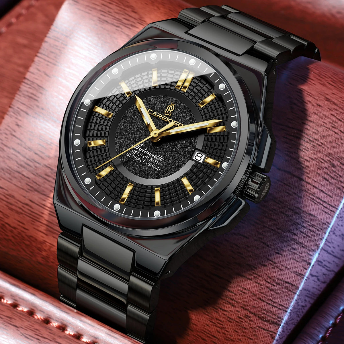 Poedagar C122 Men's Luxury Automatic Mechanical Watch – Stainless Steel Band, Waterproof, Luminous, Date