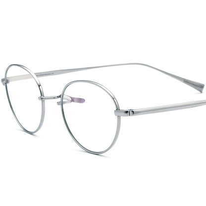 Designer Titanium Oval Optical Glasses - Silver - MCROONS