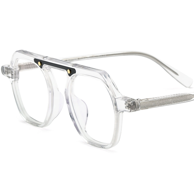 Fashionable Acetate Pilot Optical Glasses Frame - Transparent - MCROONS