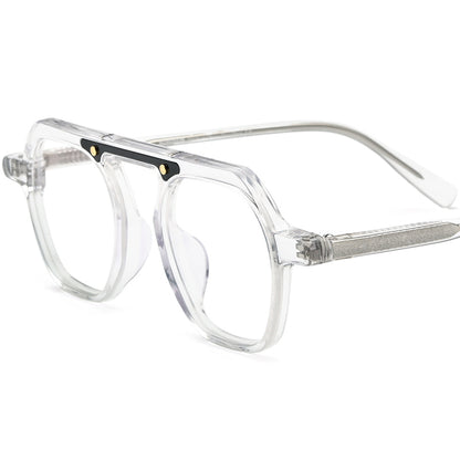 Fashionable Acetate Pilot Optical Glasses Frame - Transparent - MCROONS