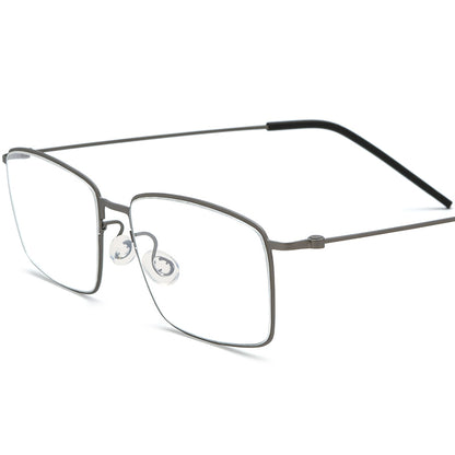 Titanium Square Optical Glasses Frame Screwless Ultralight - Gray - MCROONS