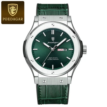 Poedagar 952 Men's Luxury Quartz Watch – Silicone Strap, Waterproof, Luminous, Date