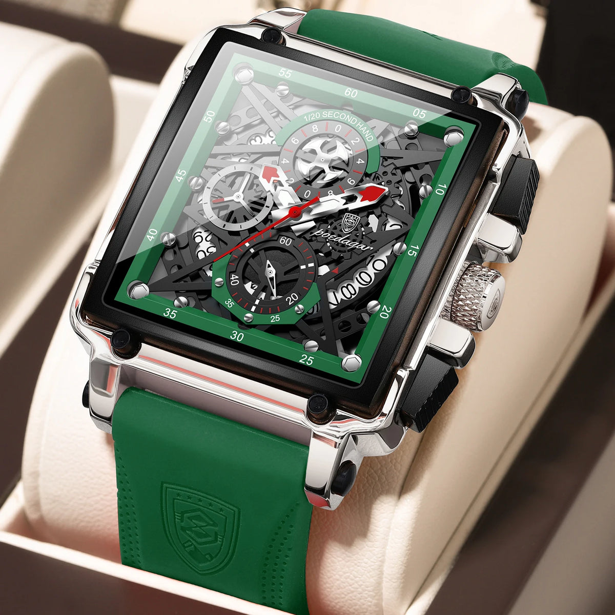 Poedagar 840 Men's Luxury Chronograph Quartz Watch – Silicone Strap, Waterproof, Luminous, Date