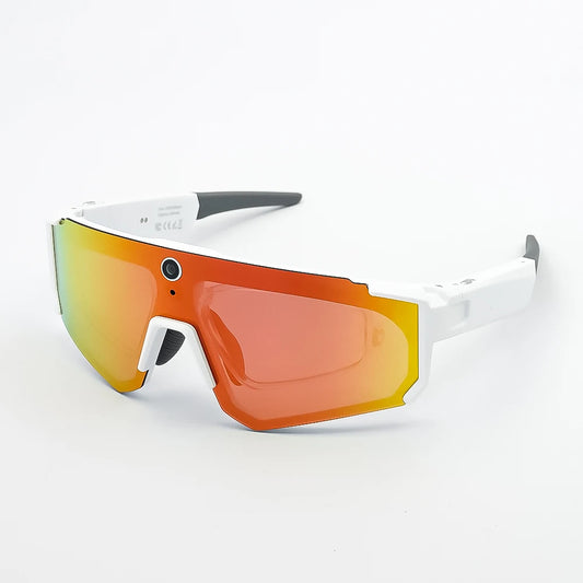 Sport camera sunglasses white gold