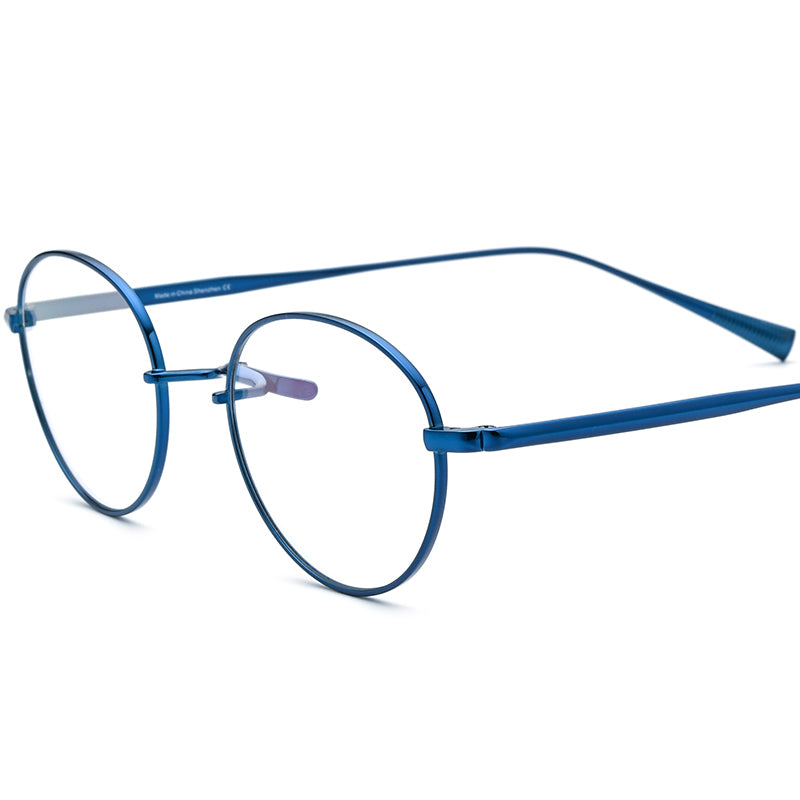 Designer Titanium Oval Optical Glasses - Blue - MCROONS