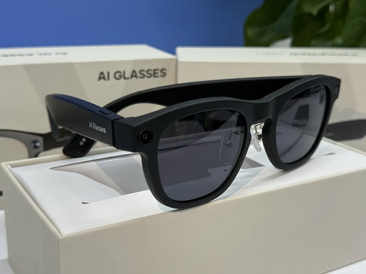 MCROONS dual camera smart sunglasses matte black