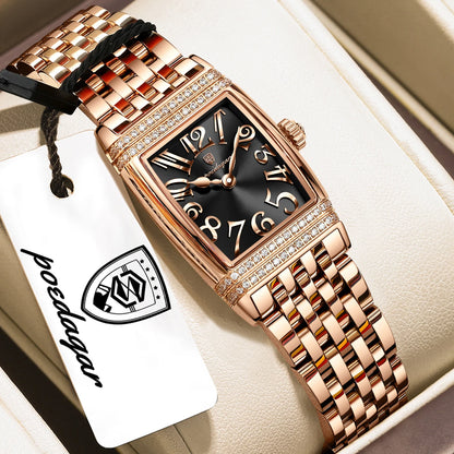 Poedagar 799 Women's Luxury Chronograph Quartz Watch – Stainless Steel Band, Waterproof