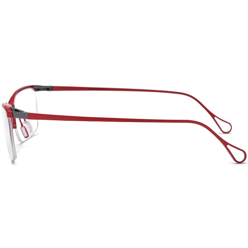 Square Titanium Optical Glasses Frame Half-Rim - MCROONS - side view
