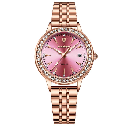Poedagar 366 Women's Luxury Quartz Watch – Stainless Steel Band, Waterproof, Date