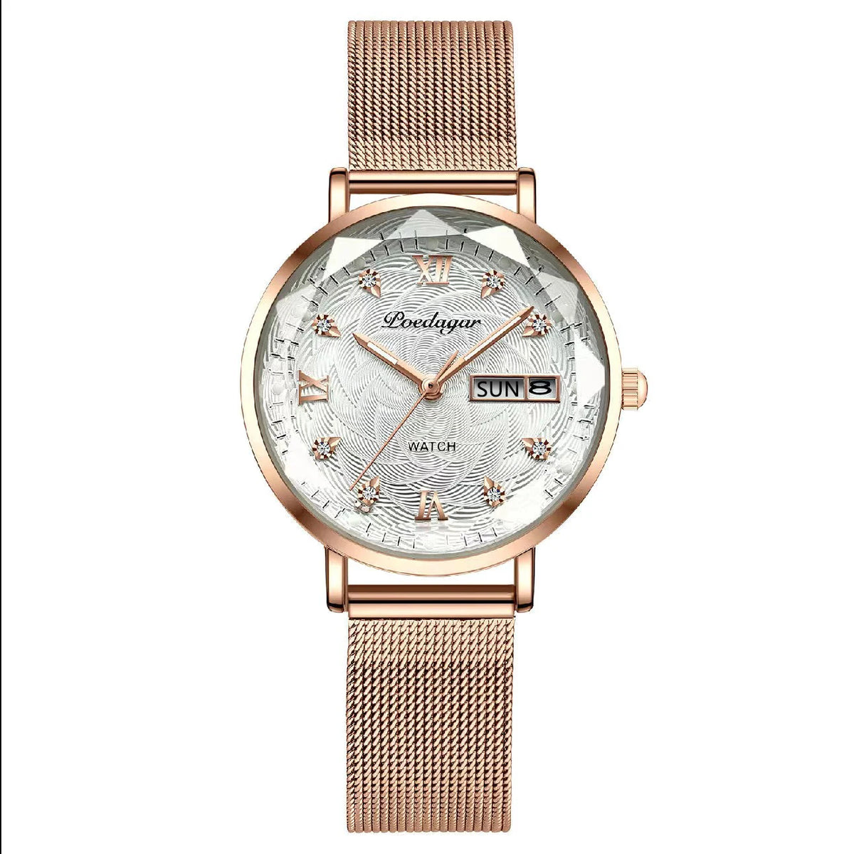 Poedagar 3012 Women's Luxury Quartz Watch – Stainless Steel Band, Waterproof, Date