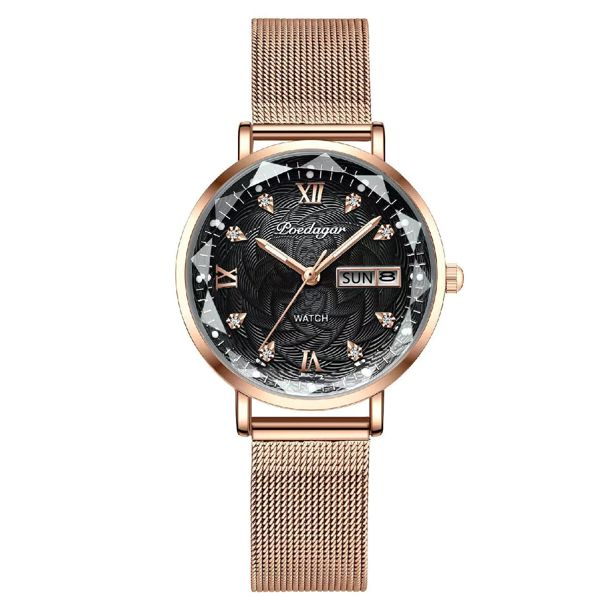 Poedagar 3012 Women's Luxury Quartz Watch – Stainless Steel Band, Waterproof, Date