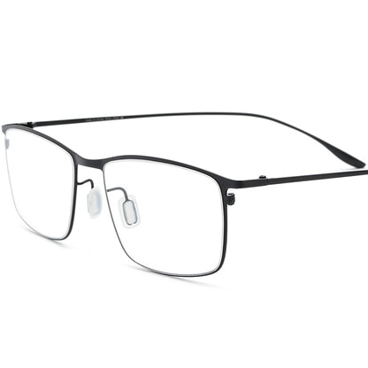 Titanium Alloy Square Optical Glasses Frame Designer - Black - MCROONS