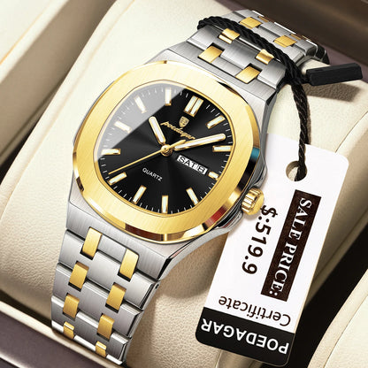 Poedagar 792 Women's Luxury Quartz Watch – Stainless Steel Band, Waterproof, Luminous, Date