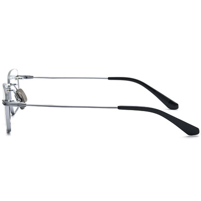 Rimless Square Titanium Optical Glasses Frame - MCROONS - side view
