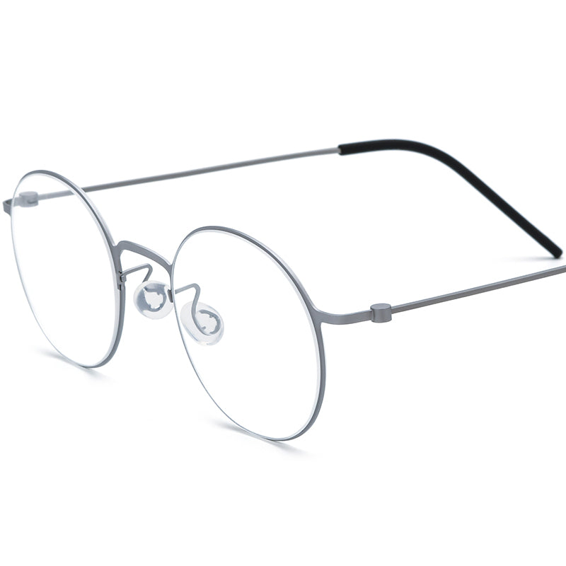 Titanium Round Optical Glasses Frame Korean Designer - MCROONS - Silver