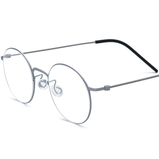 Titanium Round Optical Glasses Frame Korean Designer - MCROONS - Silver