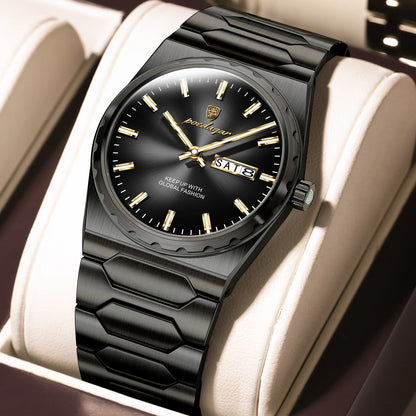 Poedagar 847 Men's Luxury Quartz Watch – Stainless Steel Band, Waterproof, Date