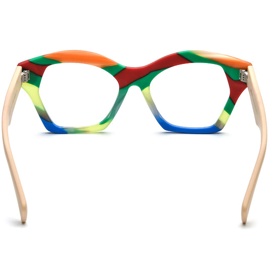 Oversized Vintage Matte Acetate Cat Eye Optical Glasses Frame - MCROONS - back view