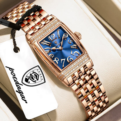 Poedagar 799 Women's Luxury Chronograph Quartz Watch – Stainless Steel Band, Waterproof
