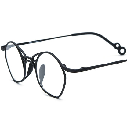 Colourful Titanium Small Irregular Optical Glasses Designer - Black - MCROONS