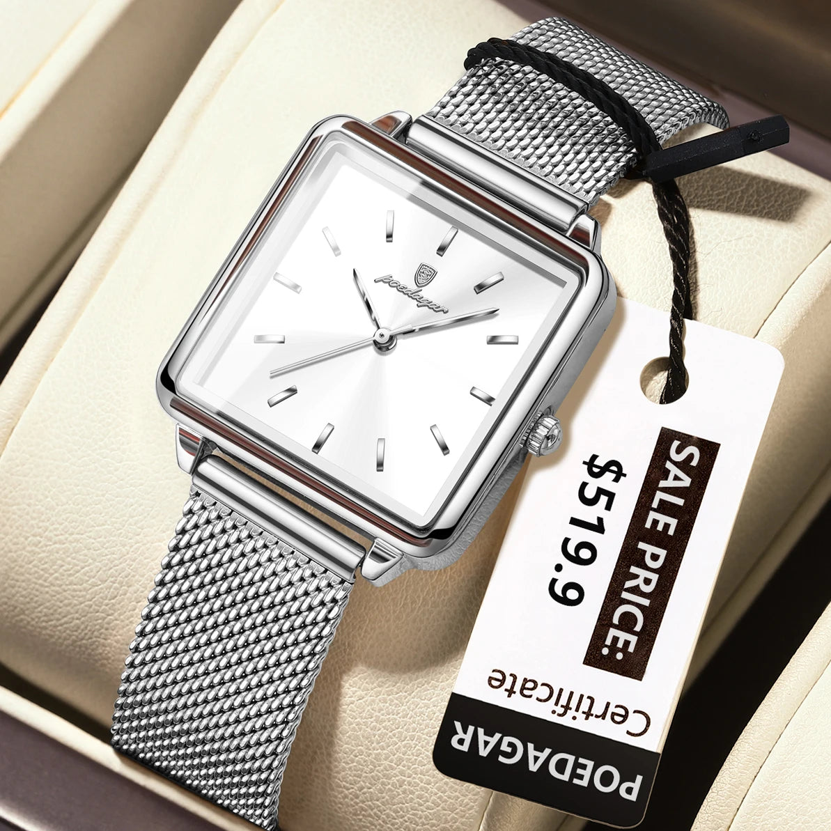 Poedagar 793 Women's Luxury Quartz Watch – Stainless Steel Band, Waterproof, Luminous