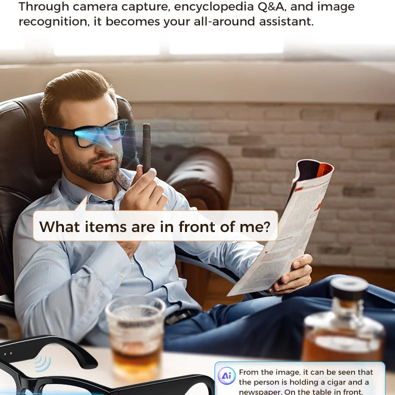 Camera sunglasses AI recognition