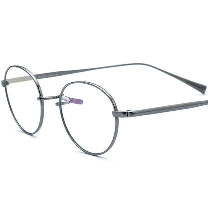 Designer Titanium Oval Optical Glasses - Grey - MCROONS