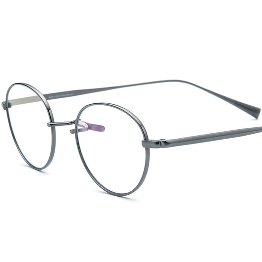 Designer Titanium Oval Optical Glasses - Grey - MCROONS