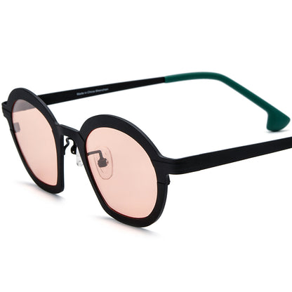 Colourful Titanium Cat Eye Polarised Sunglasses Fashion - Black - MCROONS